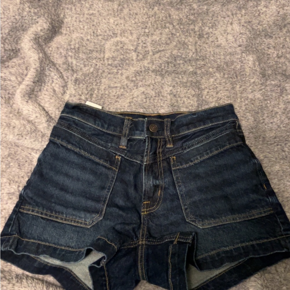 American Eagle Outfitters Blue Jean Shorts High-Waisted Cut-Off
